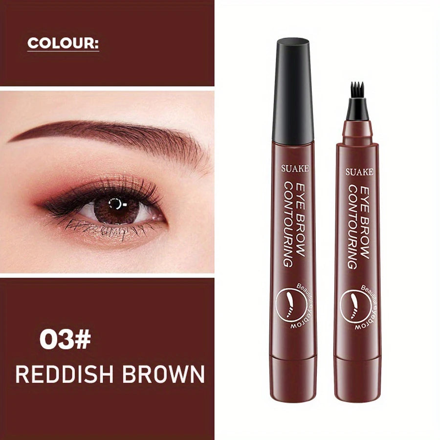 Waterproof Microblading Eyebrow Pen | 4-Split Tip, Natural-Looking Brows, Long-Lasting Makeup | 5 Colors