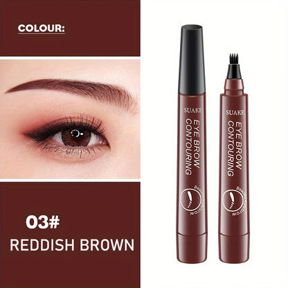 Waterproof Microblading Eyebrow Pen | 4-Split Tip, Natural-Looking Brows, Long-Lasting Makeup | 5 Colors
