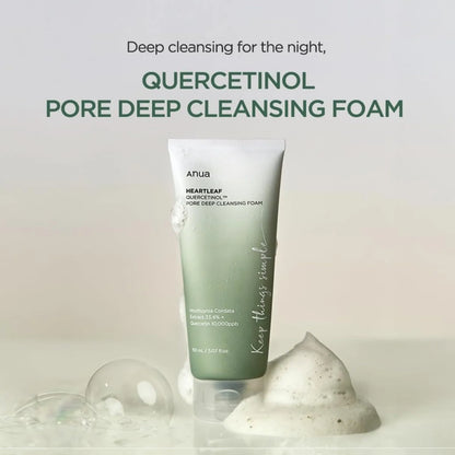 Anua | Heartleaf & Quercetin Cleansing Foam | Deep Pore Cleansing & Skin Soothing
