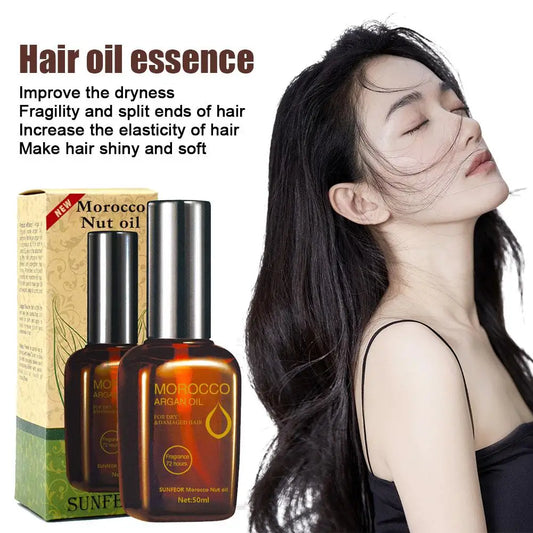 50ML Hair Care Moroccan Pure Argan Oil Hair Essential Oil for Dry Hair Types Multi-functional Hair Care Products for Woman
