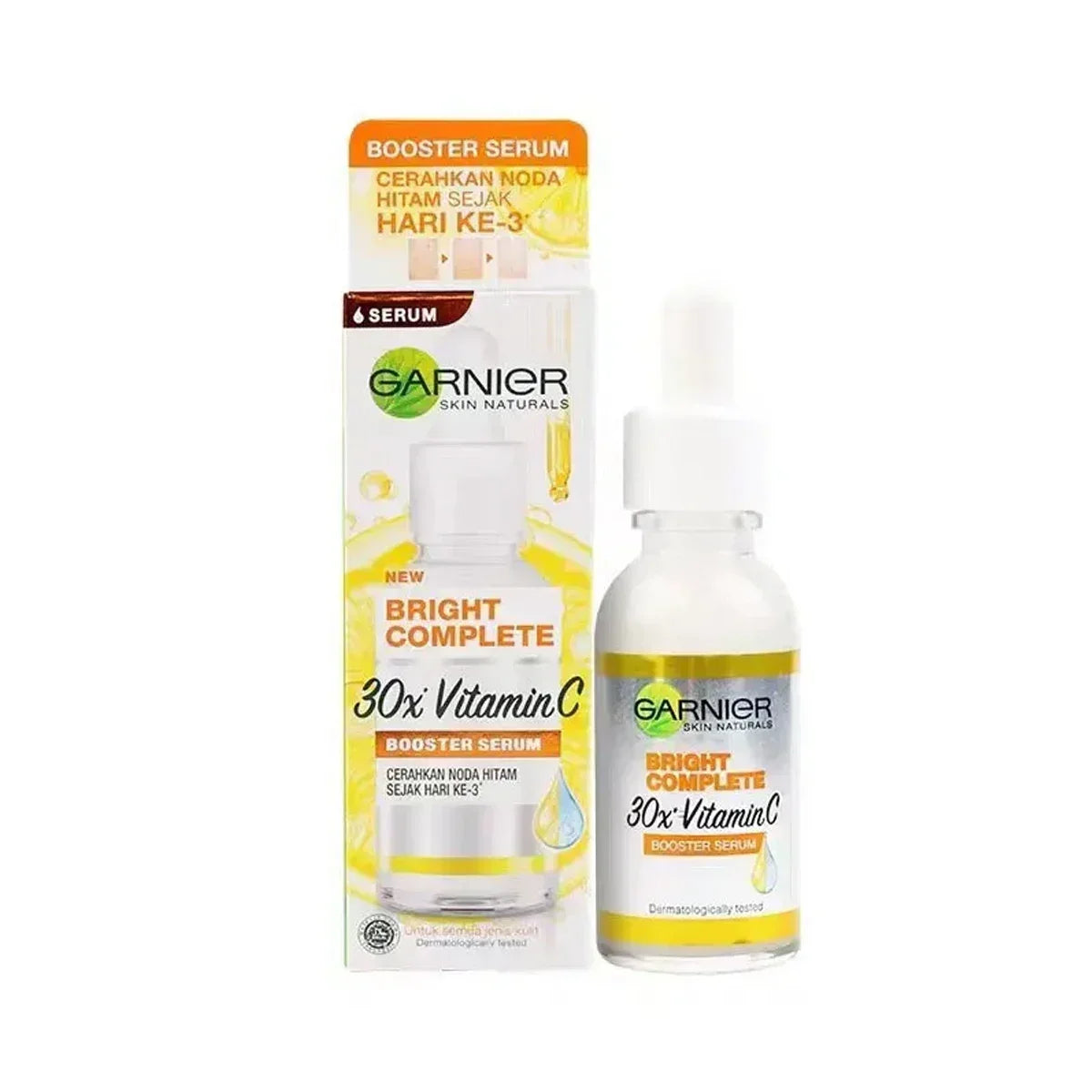 Garnier Bright Complete Booster Serum | 30x Vitamin C + Niacinamide | Whitening, Acne Mark Fading & Skin Tone Brightening | 30ml