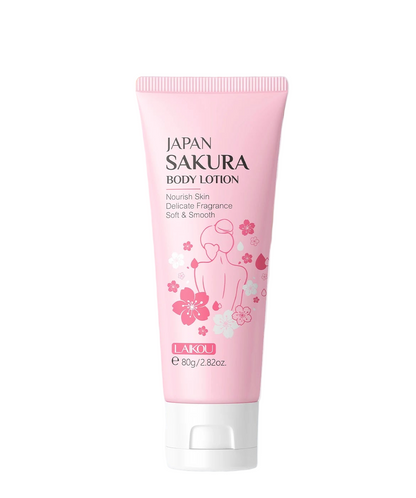 LAIKOU Japan Sakura Body Lotion – 200g / 120g / 80g Moisturizing & Whitening Cream with Niacinamide & Sake Extract