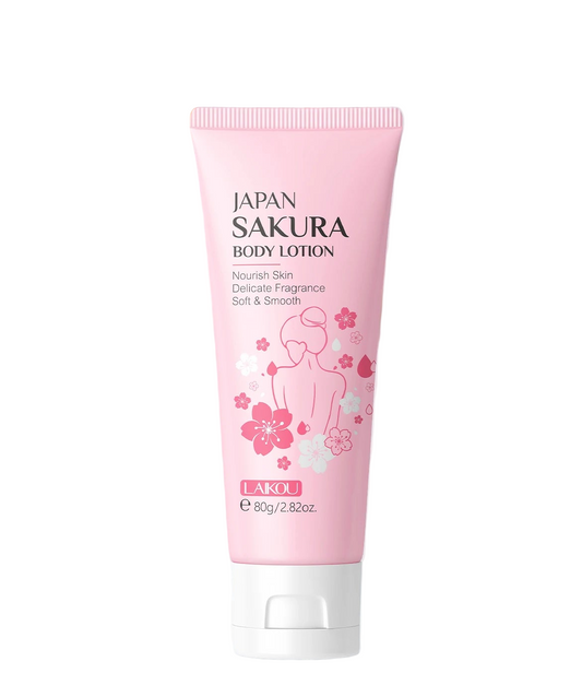 LAIKOU Japan Sakura Body Lotion – 200g / 120g / 80g Moisturizing & Whitening Cream with Niacinamide & Sake Extract