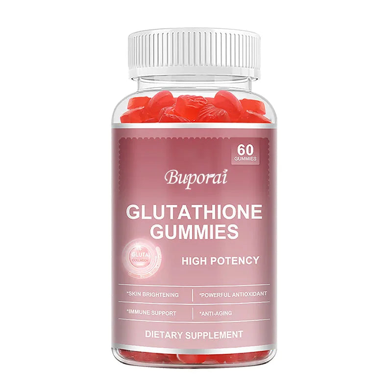 Buporai | Glutathione Gummies with Collagen | Anti-Aging, Skin Brightening, Hair & Nail Support | 60 Gummies