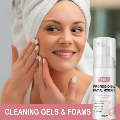 Professional Facial Mousse | Vitamin C, Hyaluronic Acid & Niacinamide | Deep Cleansing & Anti-Aging