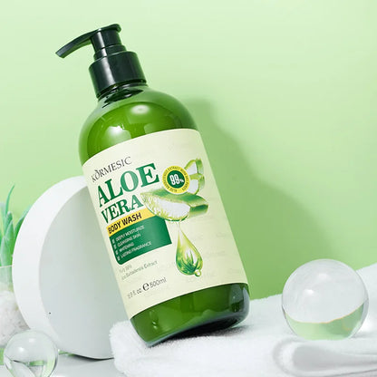 500ml KORMESIC Aloe Body Shower Lotion Skin Beautifying Gel Wash Bath Brightening Delicate Smooth Care Cream