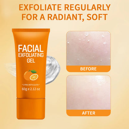 60g Citrus Facial Exfoliating Gel Gentle Peel for Glowing Skin - Removes Dead Cells Deep Cleansing Pore for Skin Care Face Scrub