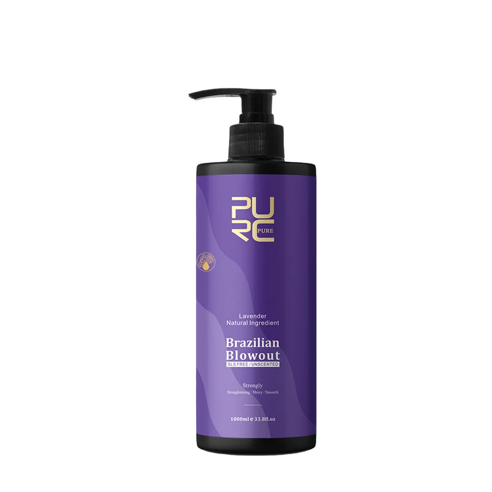 PURC Lavender 12% Brazilian Keratin Straightening Treatment Curly Hair Straighten Smoothing Cream Professional Salon Products