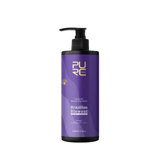 PURC Lavender Brazilian Keratin Treatment – 1000ml 12% Keratin Straightening Cream for Curly & Damaged Hair