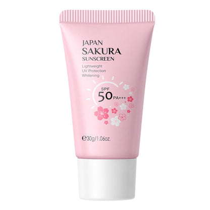 Sakura Sunscreen Cream SPF 50 – 30g Facial Sunblock & Isolation Lotion with Brightening & Moisturizing Formula