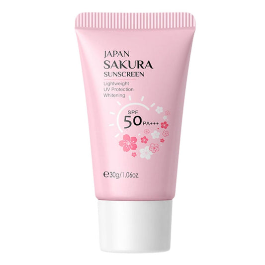 Sakura Sunscreen Cream SPF 50 – 30g Facial Sunblock & Isolation Lotion with Brightening & Moisturizing Formula